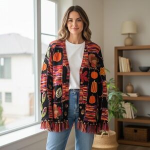 Design Options Philip‎ Jane Gordon Women's Sweater Embellished Thanksgiving Med